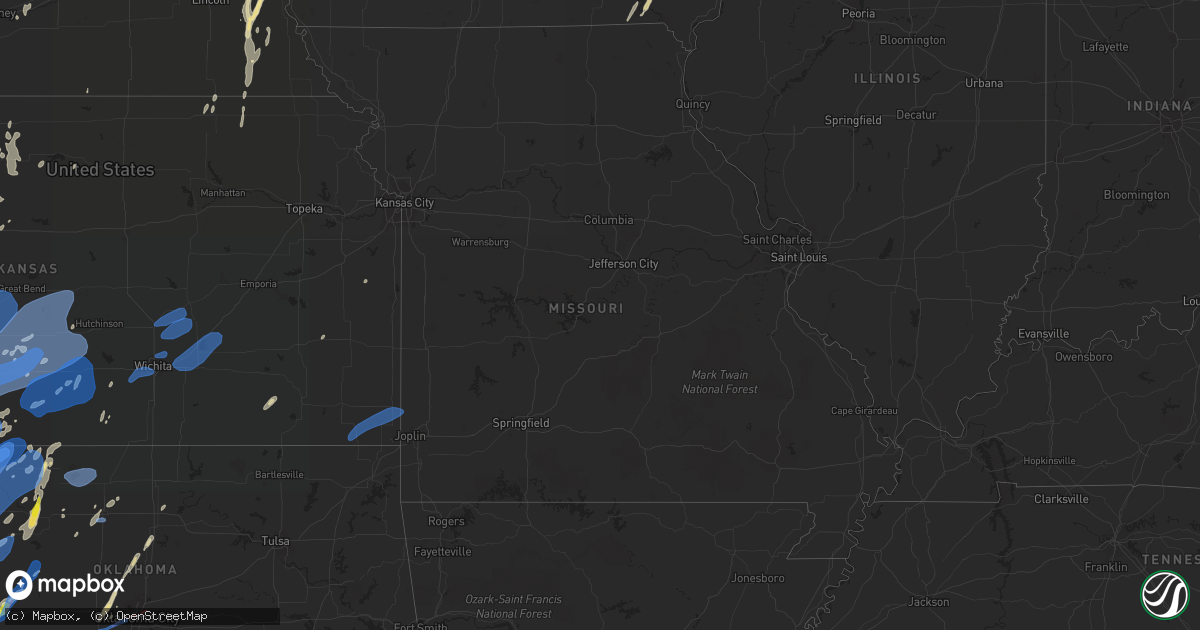 Hail map in Missouri on October 12, 2021
