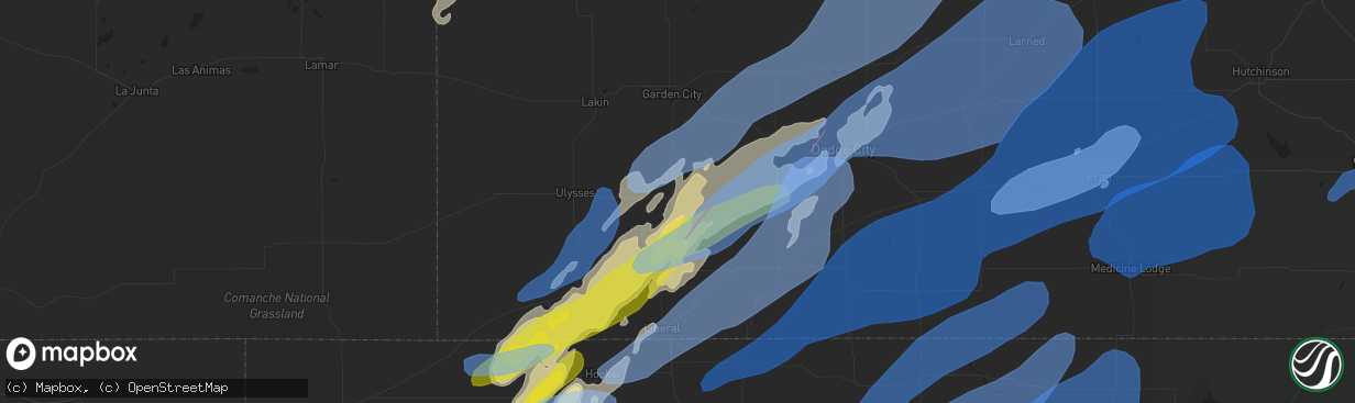 Hail map in Sublette, KS on October 12, 2021