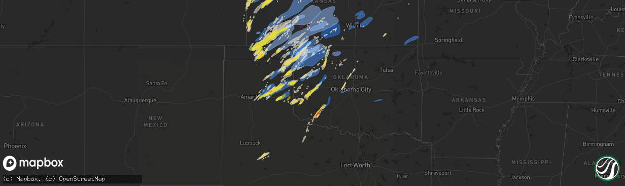 Hail map on October 12, 2021