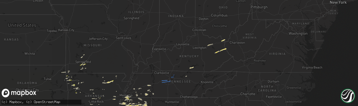 Hail map in Kentucky on October 12, 2022