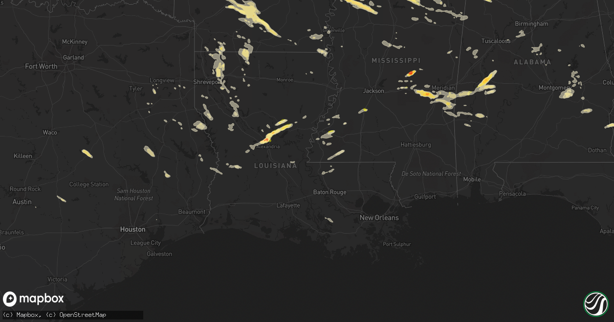 Hail map in Louisiana on October 12, 2022