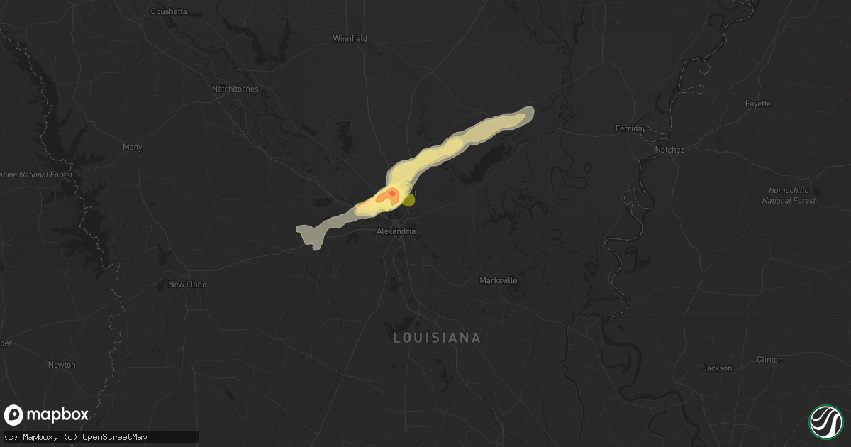 Hail map in Pineville, LA on October 12, 2022