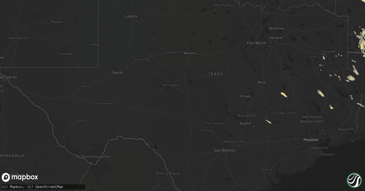 Hail map in Texas on October 12, 2022