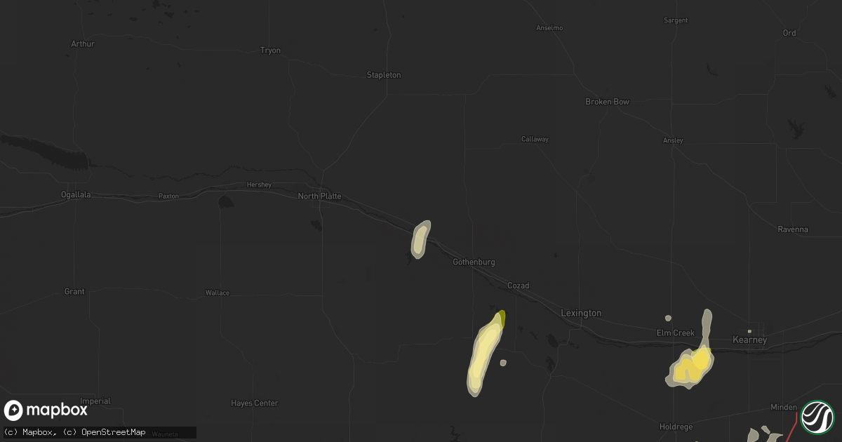 Hail map in Brady, NE on October 12, 2023