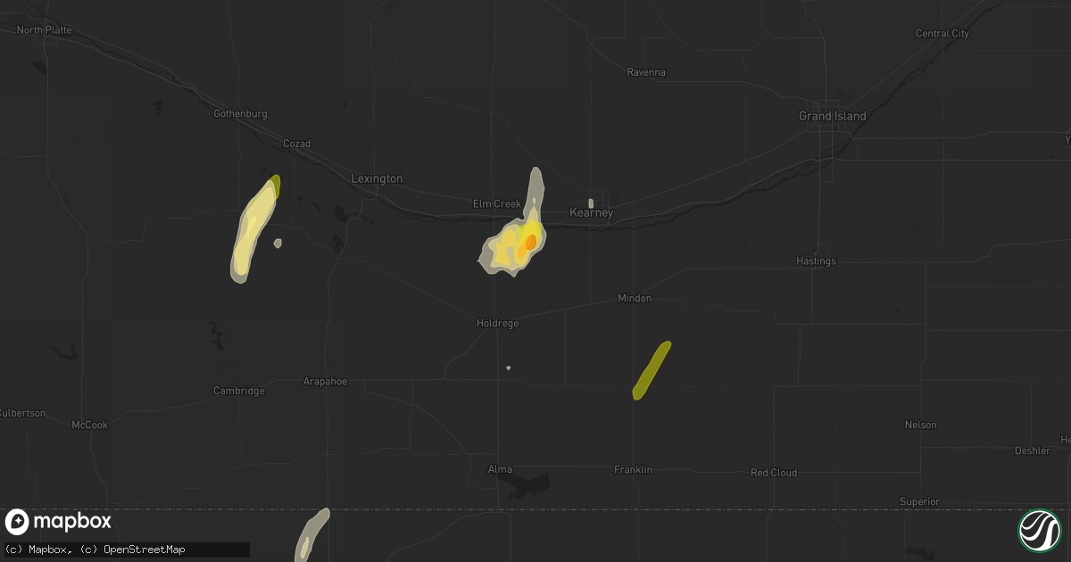 Hail map in Funk, NE on October 12, 2023