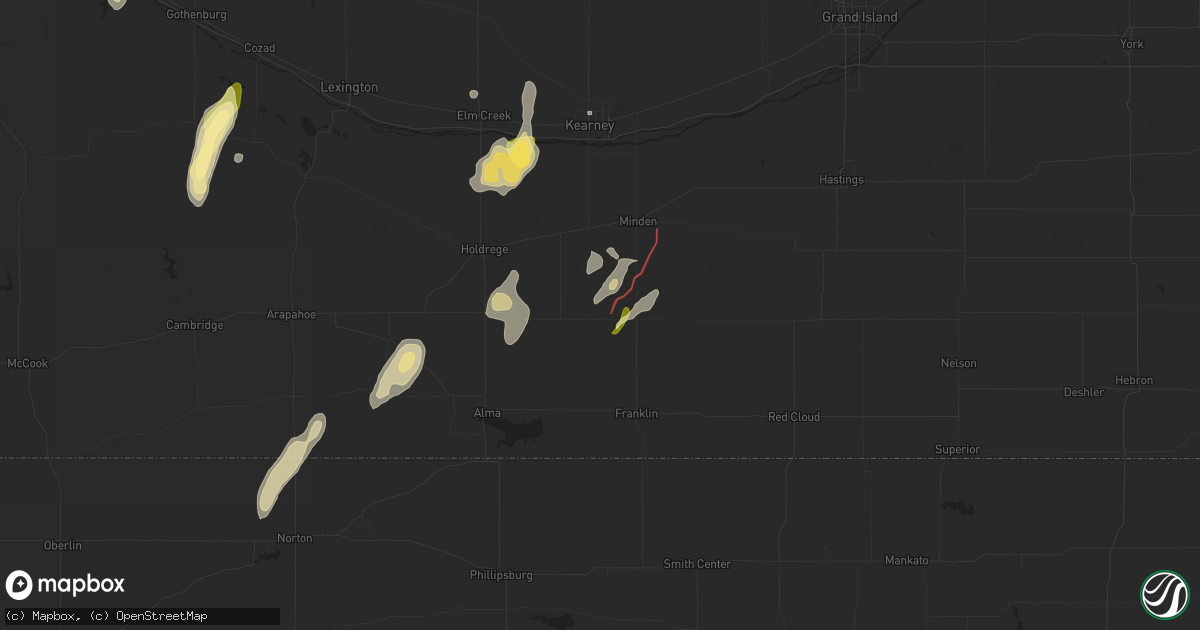 Hail map in Hildreth, NE on October 12, 2023