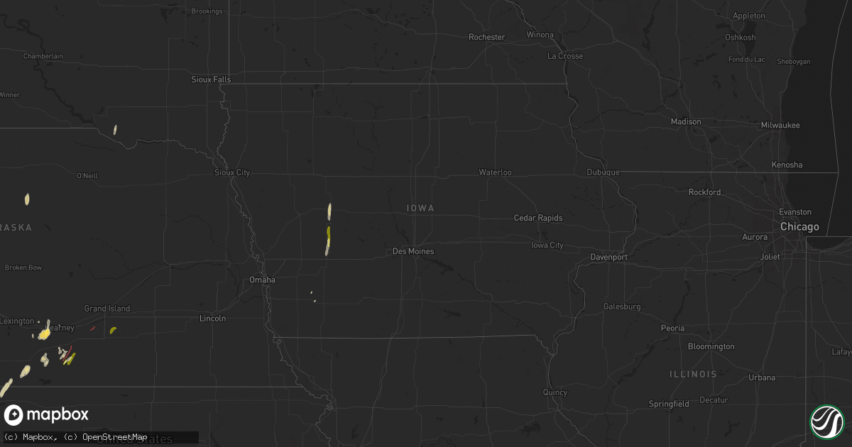 Hail map in Iowa on October 12, 2023
