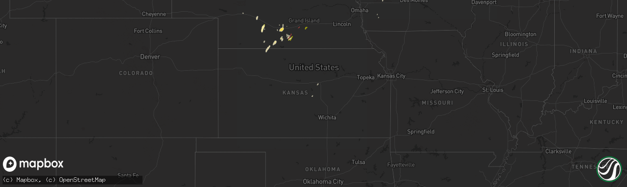 Hail map in Kansas on October 12, 2023
