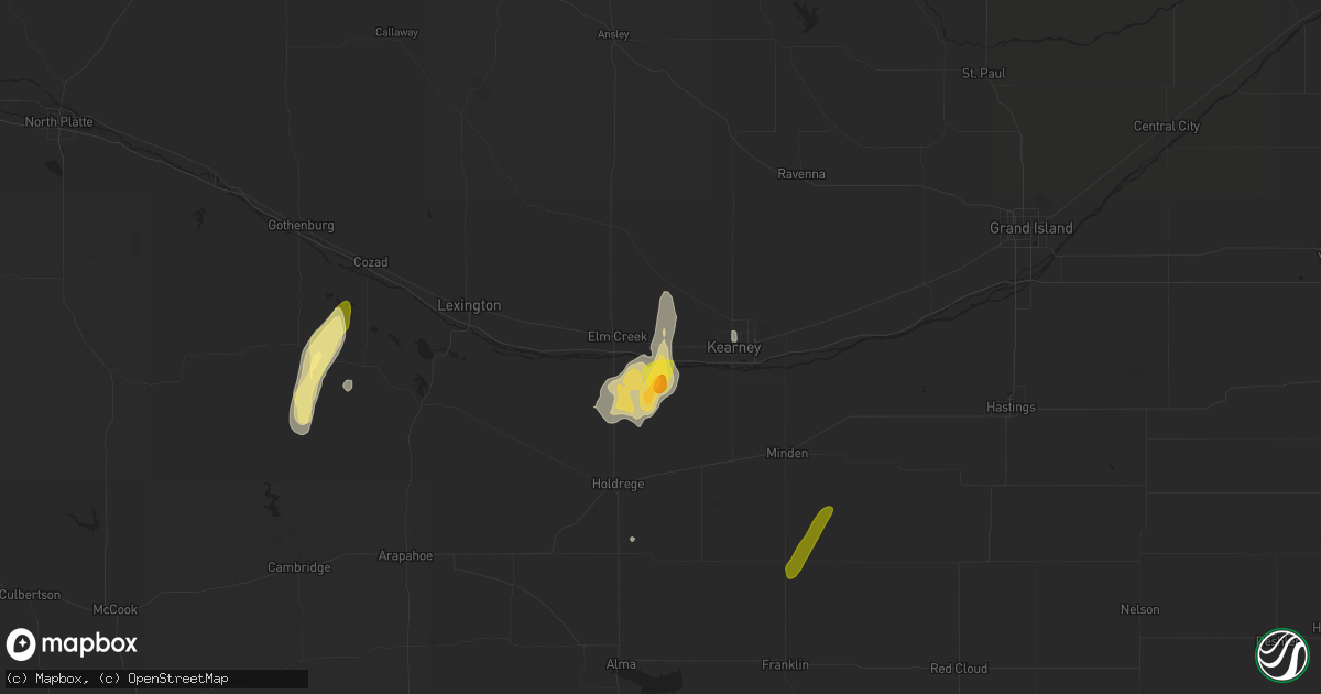 Hail map in Odessa, NE on October 12, 2023