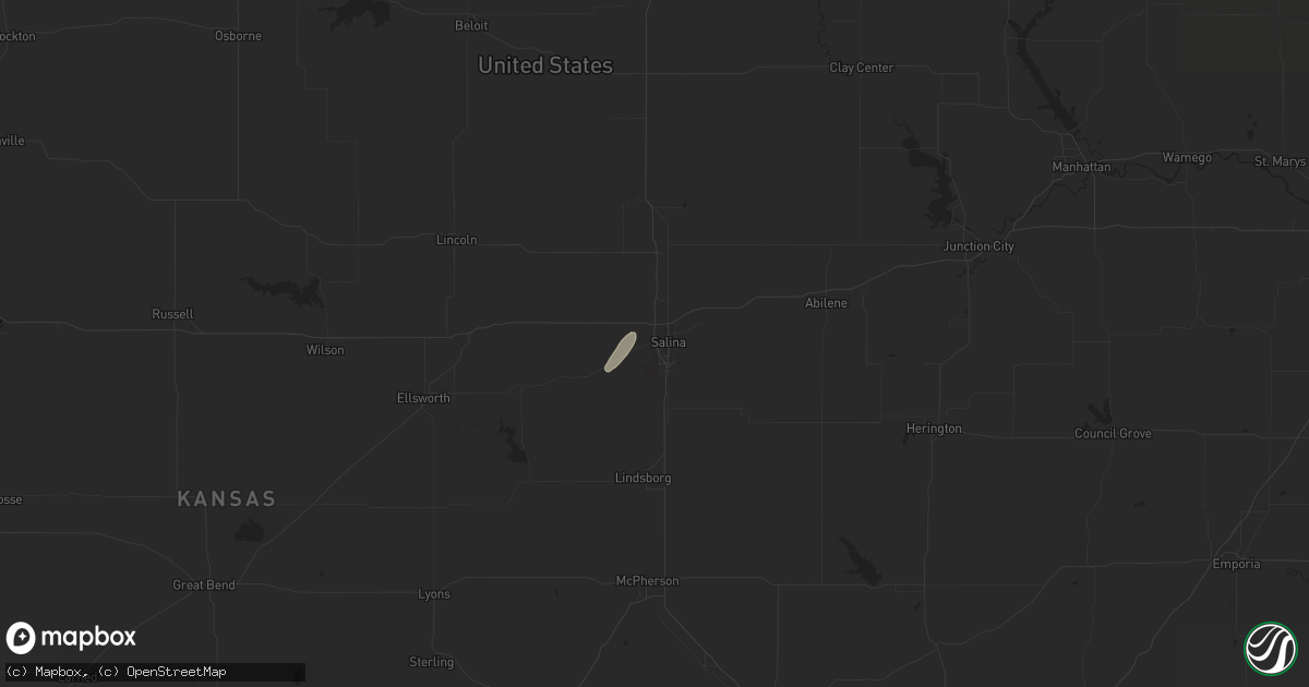 Hail map in Salina, KS on October 12, 2023
