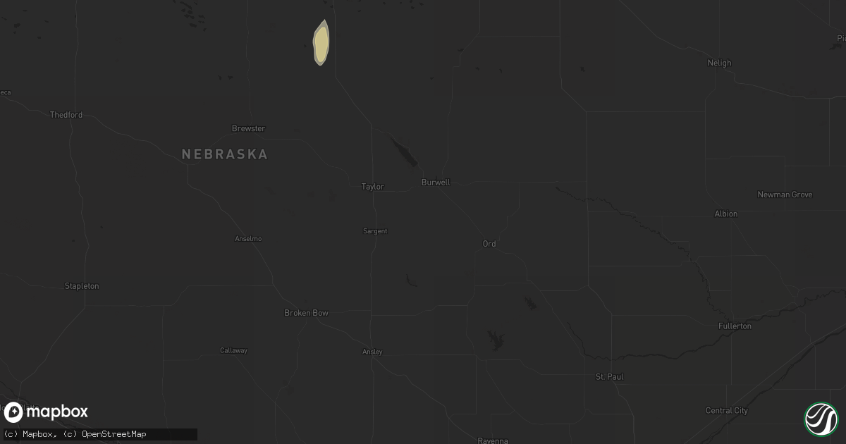 Hail map in Wagner, SD on October 12, 2023