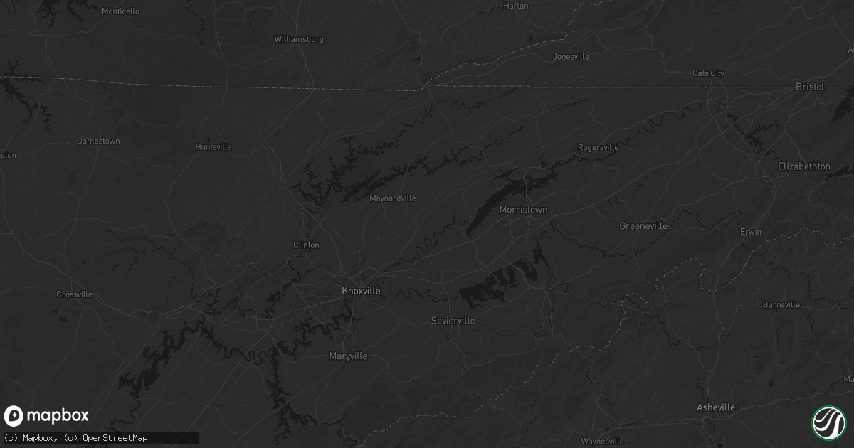 Hail map in Blaine, TN on October 12, 2026