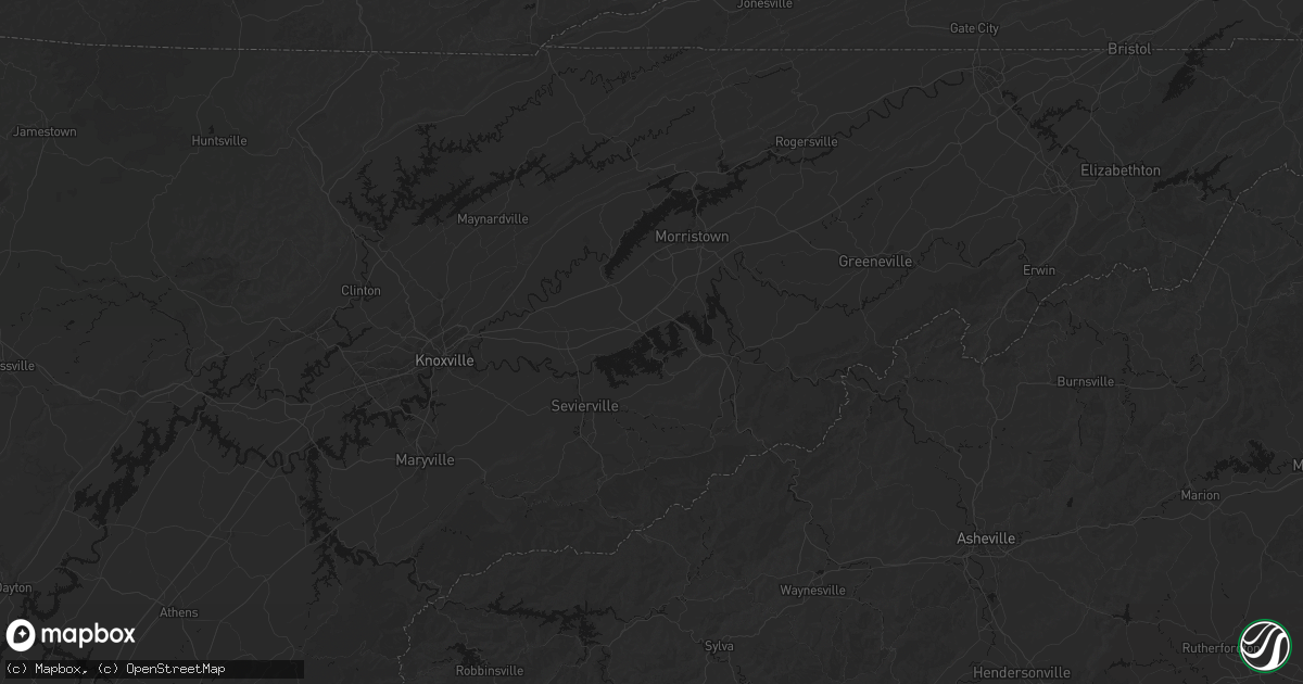 Hail map in Dandridge, TN on October 12, 2026