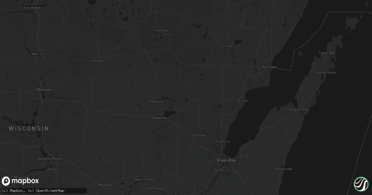Hail map in Gillett, WI on October 12, 2026