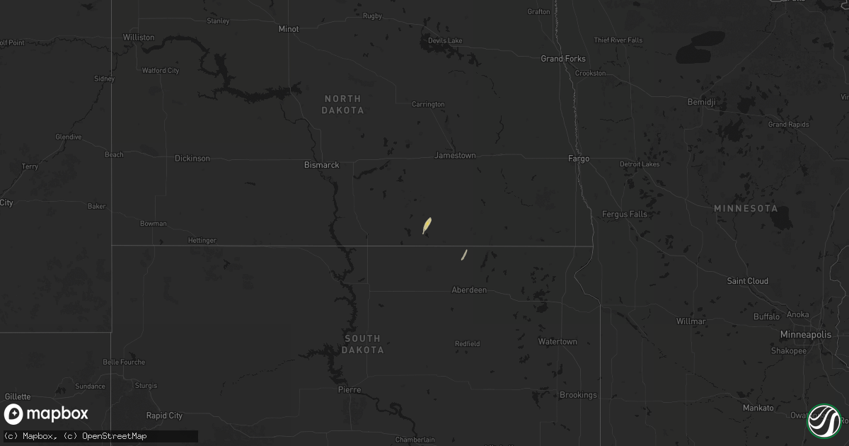 Hail map on October 12, 2026