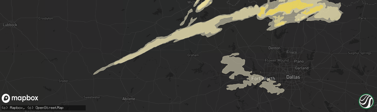 Hail map in Fort Worth, TX on October 13, 2012