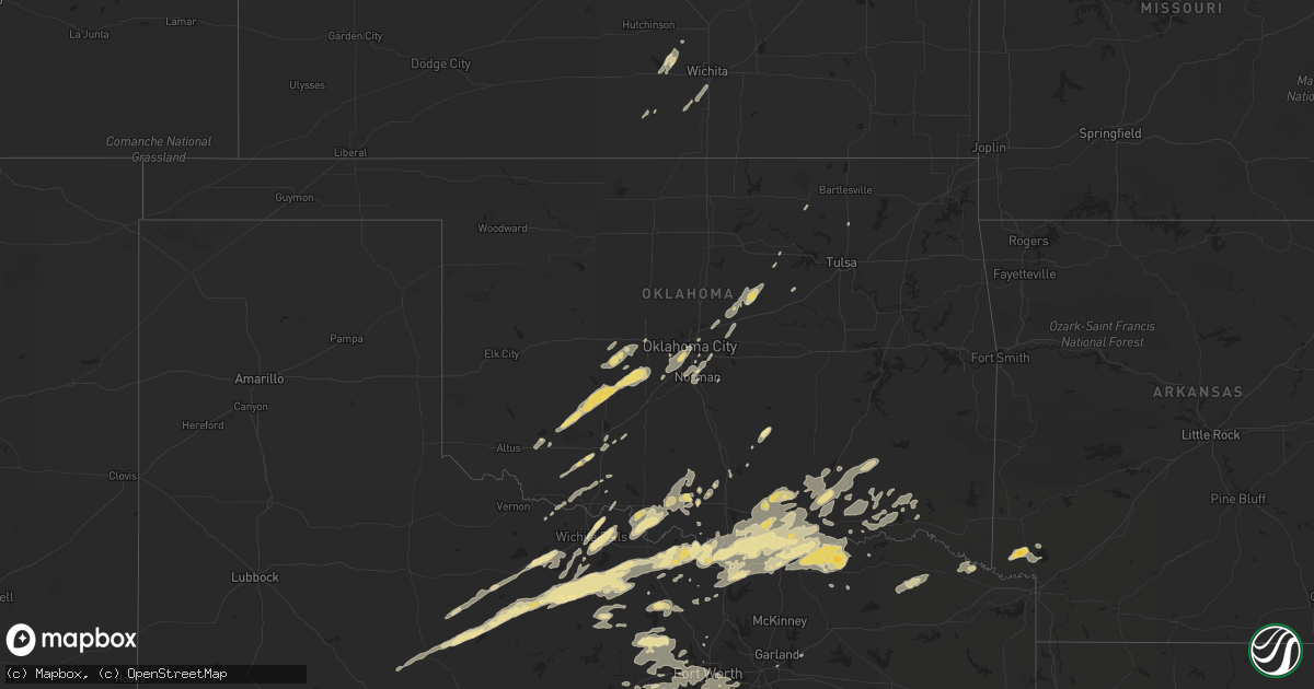 Hail map in Texas on October 13, 2012
