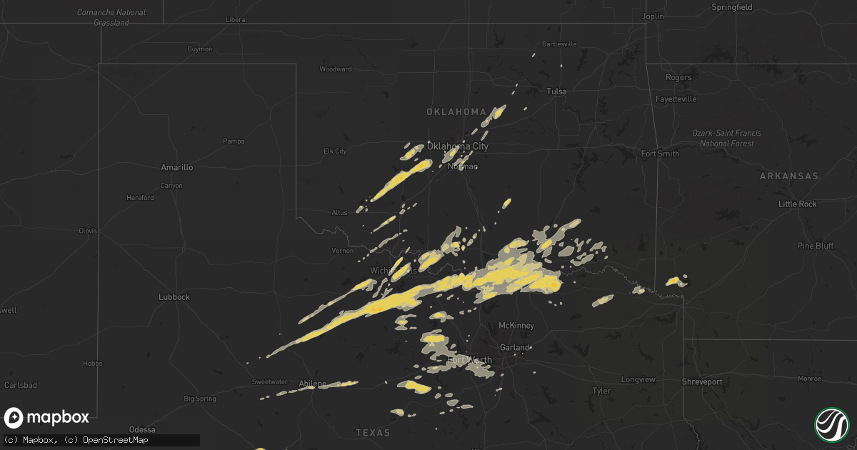 Hail map on October 13, 2012