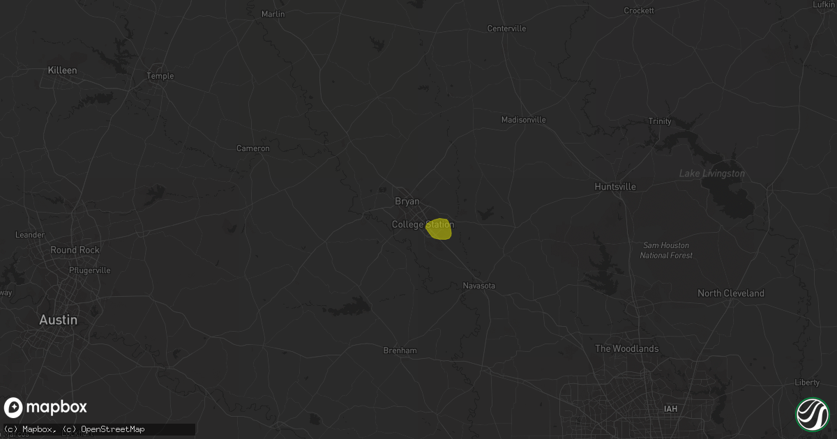 Hail map in College Station, TX on October 13, 2013