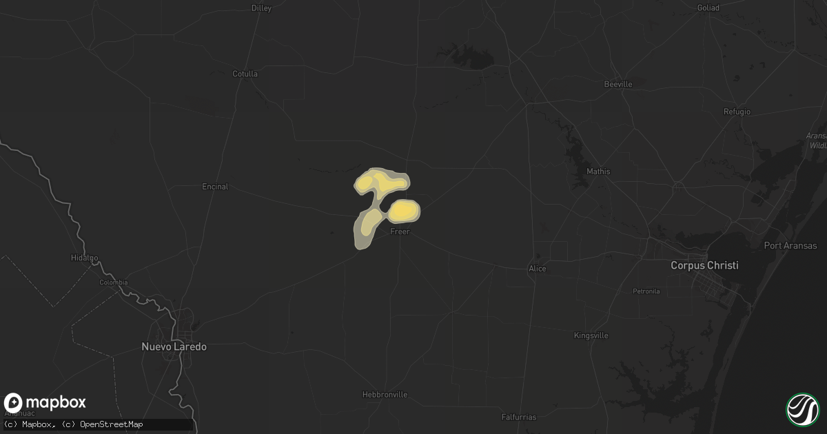 Hail map in Freer, TX on October 13, 2013