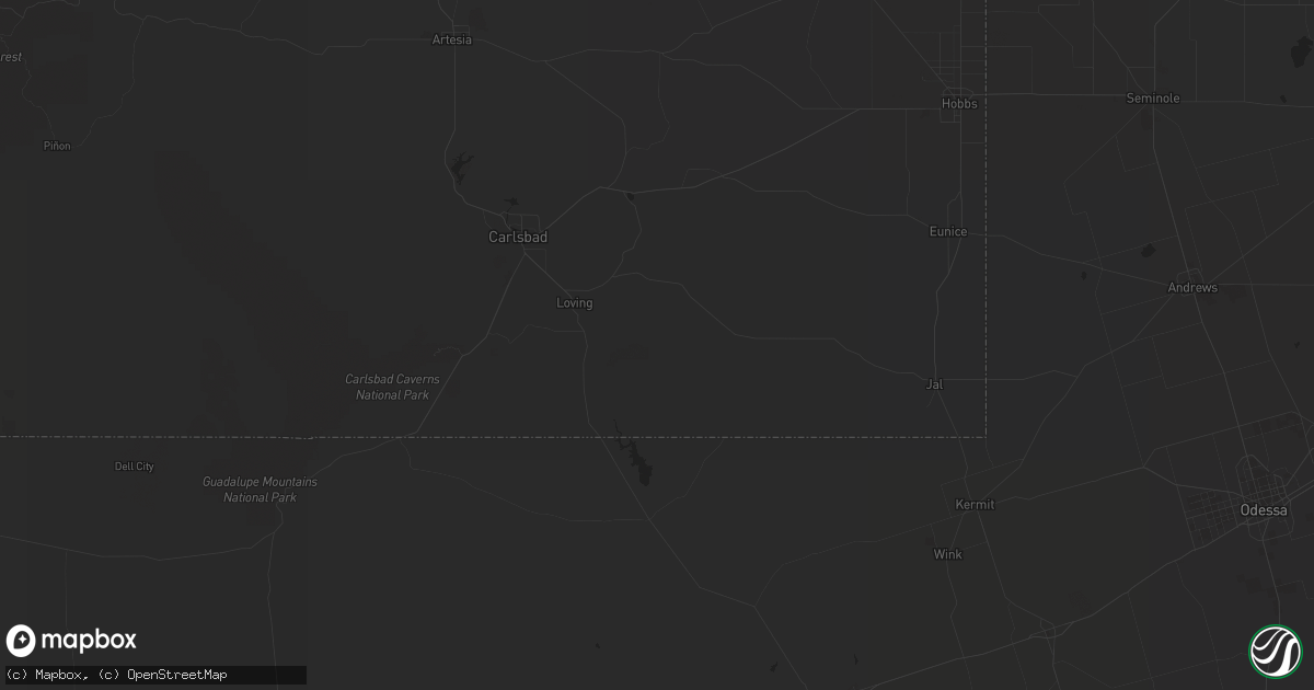 Hail map in Loving, NM on October 13, 2013