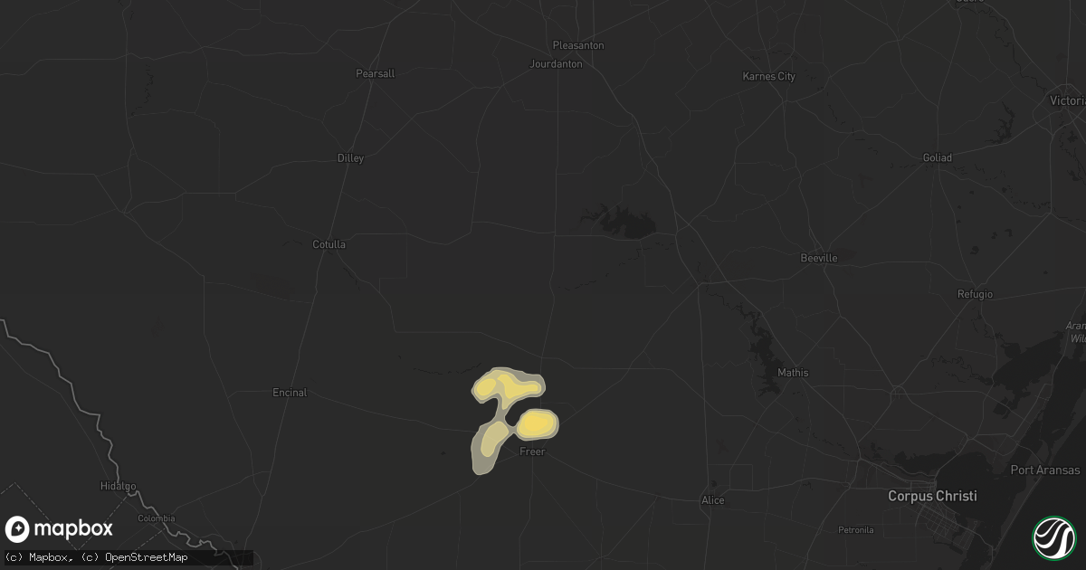 Hail map in Tilden, TX on October 13, 2013