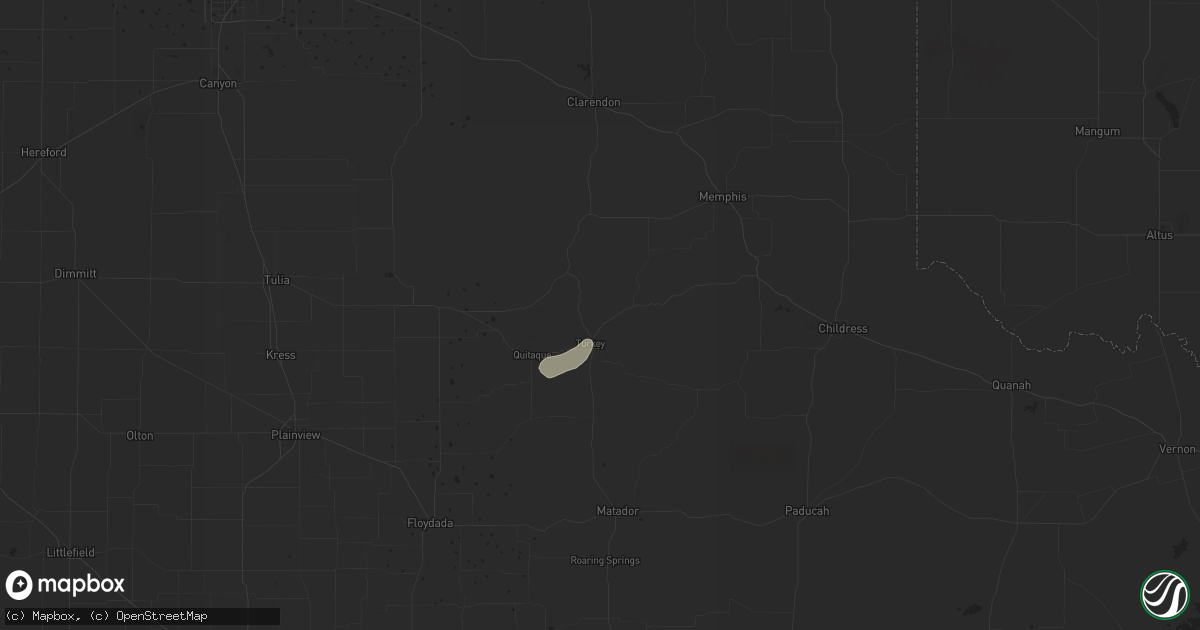 Hail map in Turkey, TX on October 13, 2013
