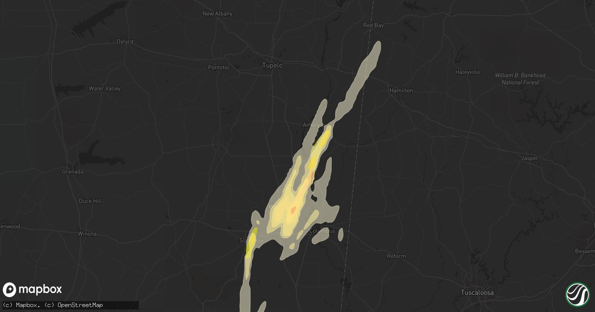 Hail map in Aberdeen, MS on October 13, 2014
