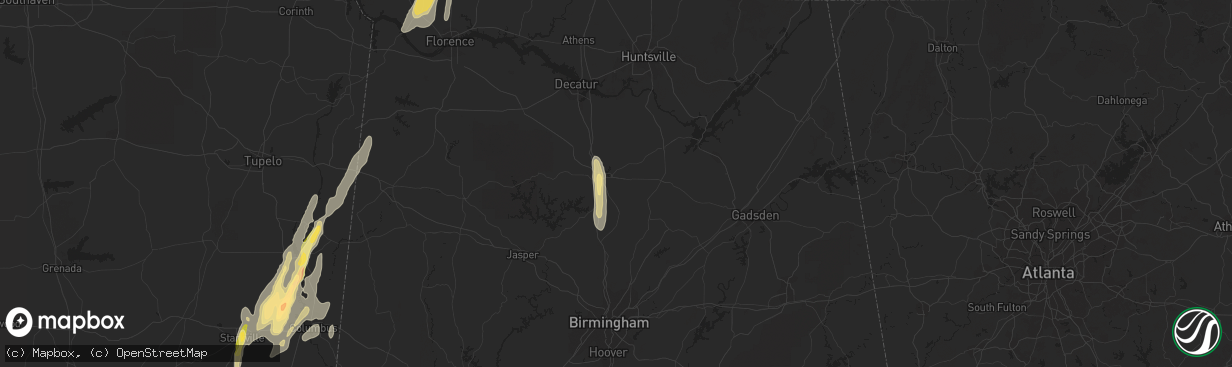 Hail map in Cullman, AL on October 13, 2014