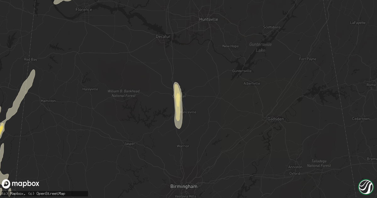 Hail map in Cullman, AL on October 13, 2014