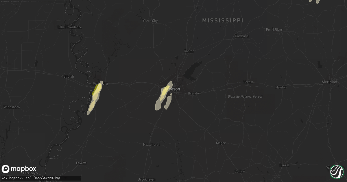 Hail map in Jackson, MS on October 13, 2014