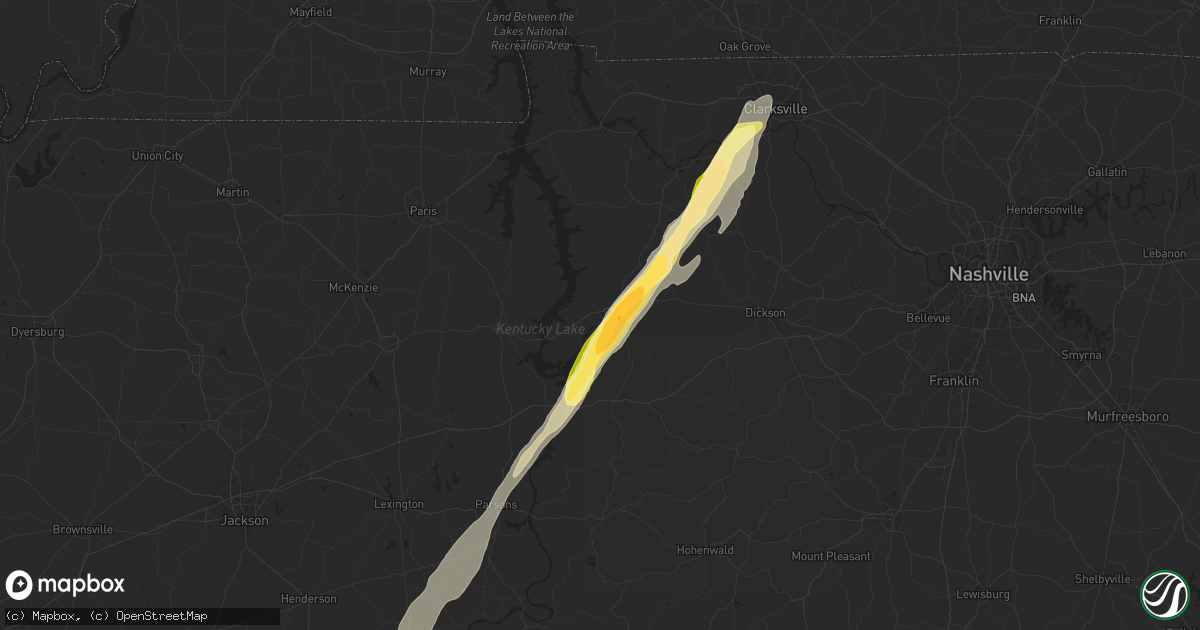 Hail map in Waverly, TN on October 13, 2014