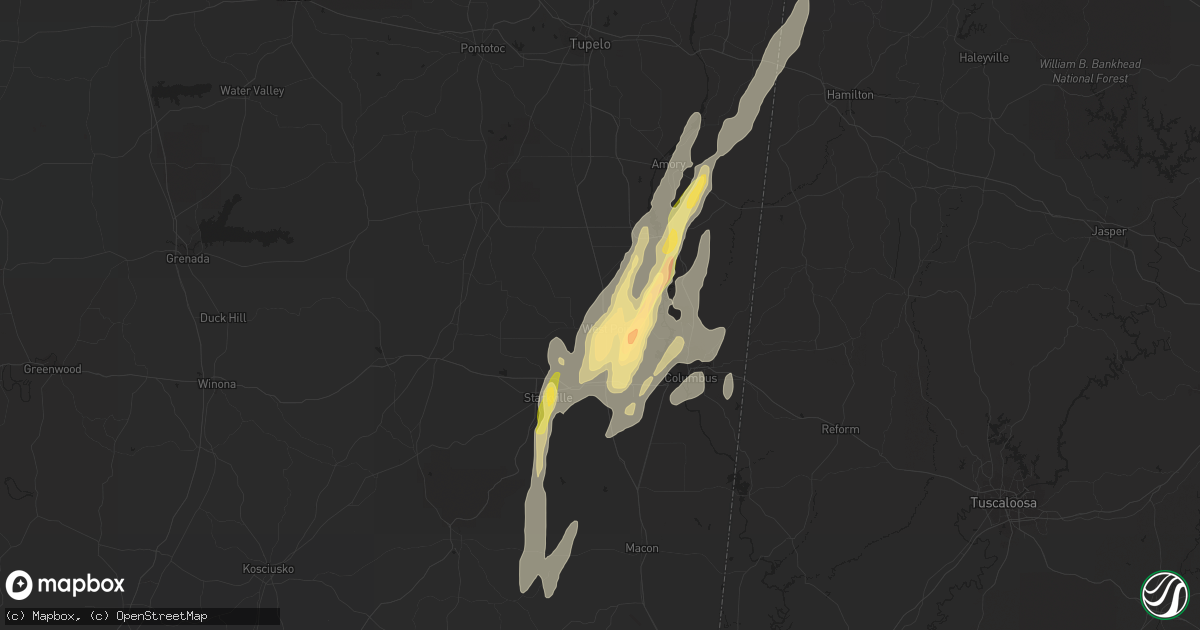 Hail map in West Point, MS on October 13, 2014