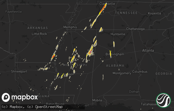 Hail map preview on 10-13-2014