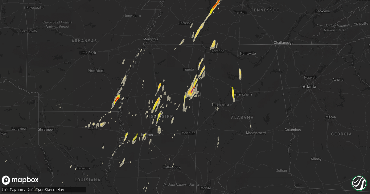 Hail map on October 13, 2014