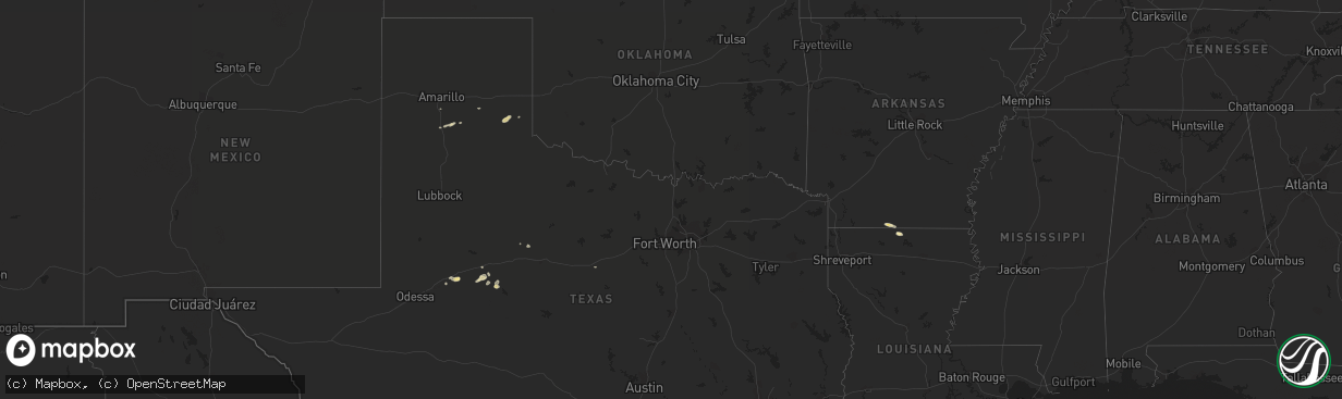 Hail map in Arkansas on October 13, 2016