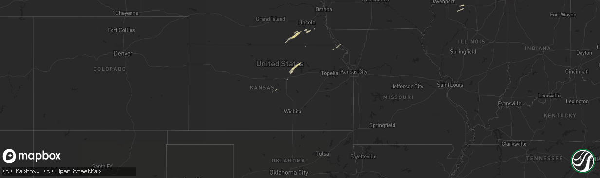 Hail map in Kansas on October 13, 2017