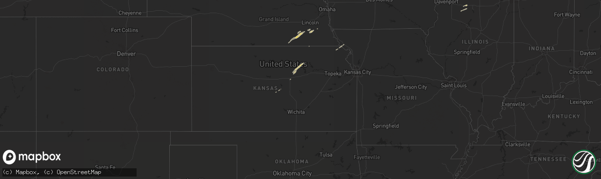 Hail map on October 13, 2017