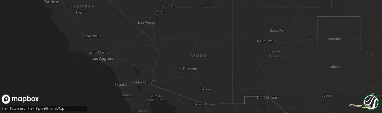 Hail map in Arizona on October 13, 2018