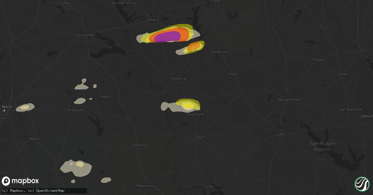 Hail map in Elkhart, TX on October 13, 2018
