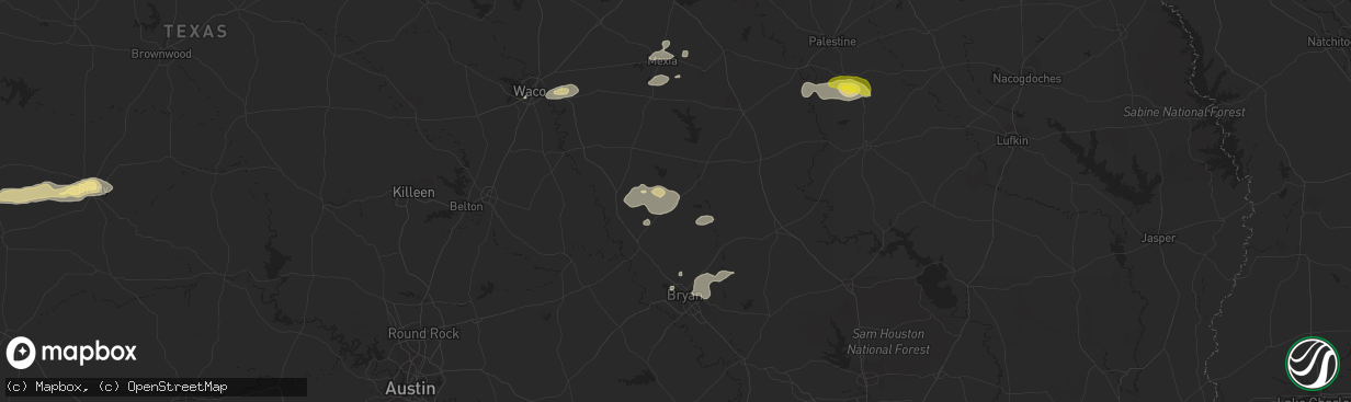 Hail map in Franklin, TX on October 13, 2018