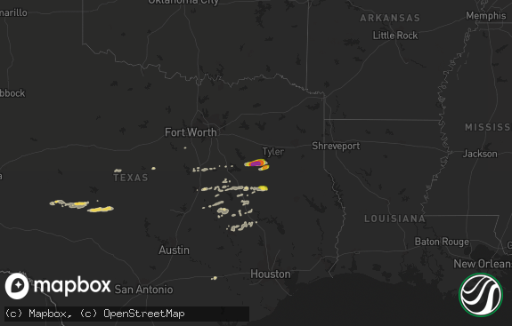 Hail map preview on 10-13-2018