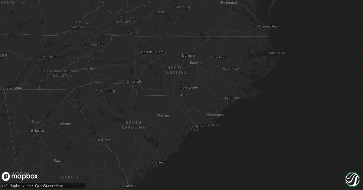 Hail map in North Carolina on October 13, 2019