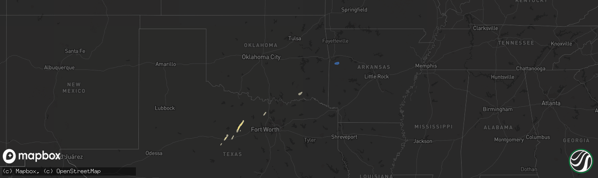 Hail map in Arkansas on October 13, 2021