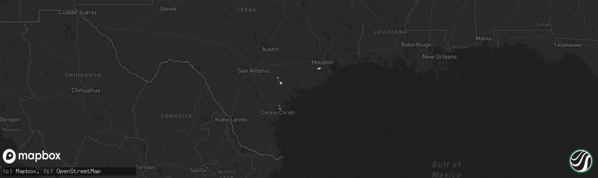 Hail map in Texas on October 13, 2022