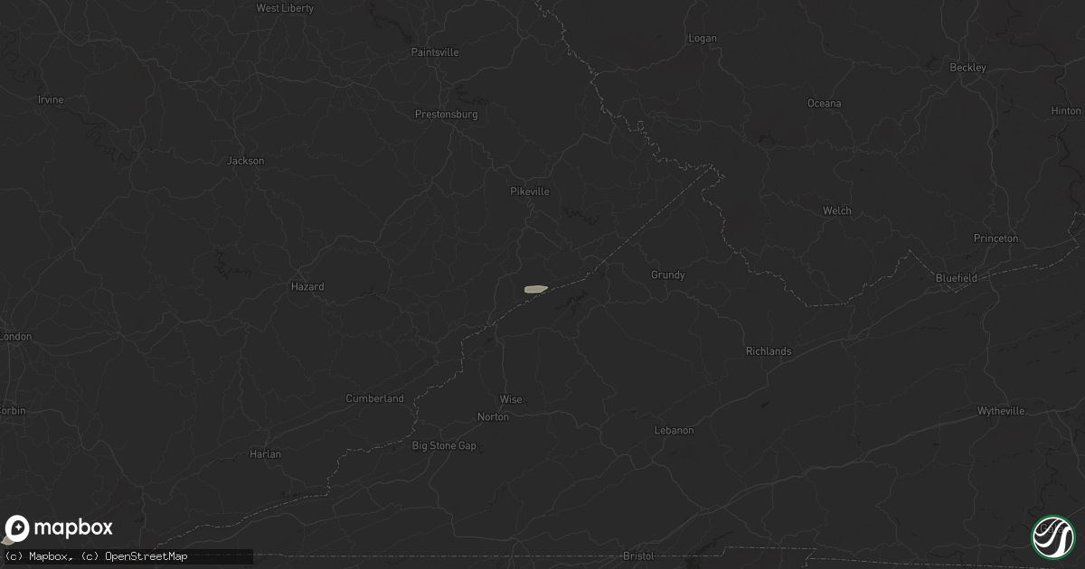 Hail map in Ashcamp, KY on October 13, 2024