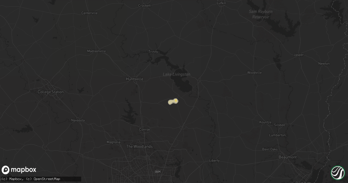 Hail map in Coldspring, TX on October 13, 2024