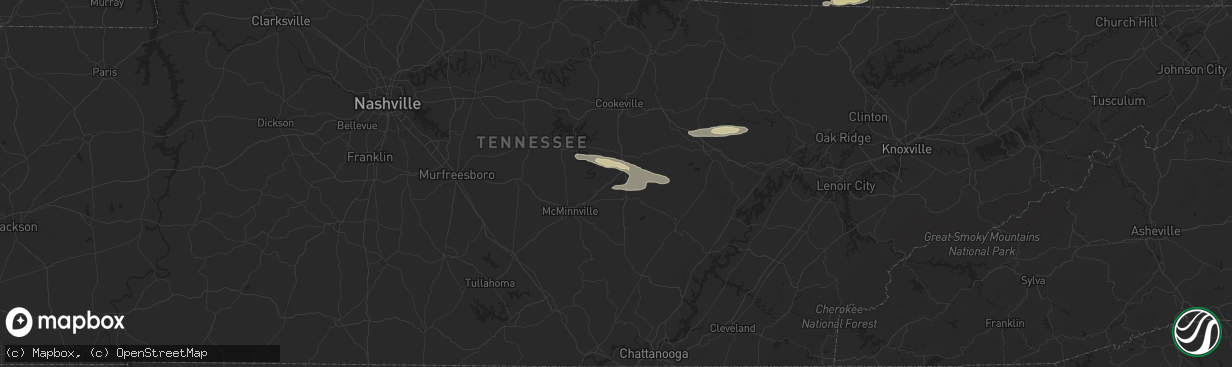 Hail map in Doyle, TN on October 13, 2024