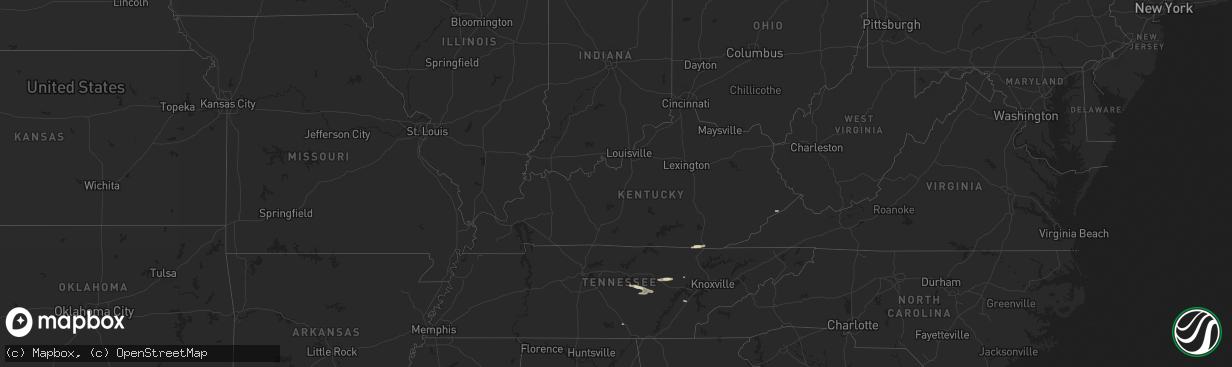 Hail map in Kentucky on October 13, 2024