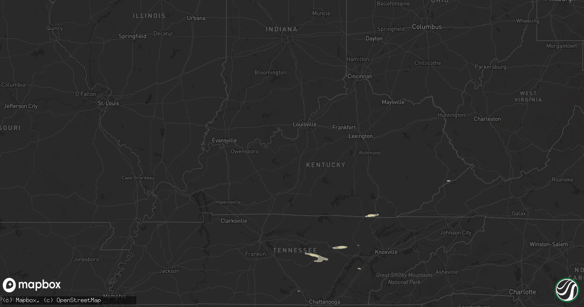 Hail map in Kentucky on October 13, 2024